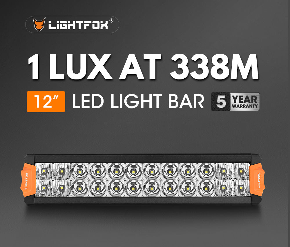 ไฟ LED บาร์ Lightfox รุ่น Rigel ขนาด 12 นิ้ว ความสว่าง 1 ลักซ์ ที่ระยะ 338 เมตร มาตรฐาน IP68 ความสว่าง 5,431 ลูเมน