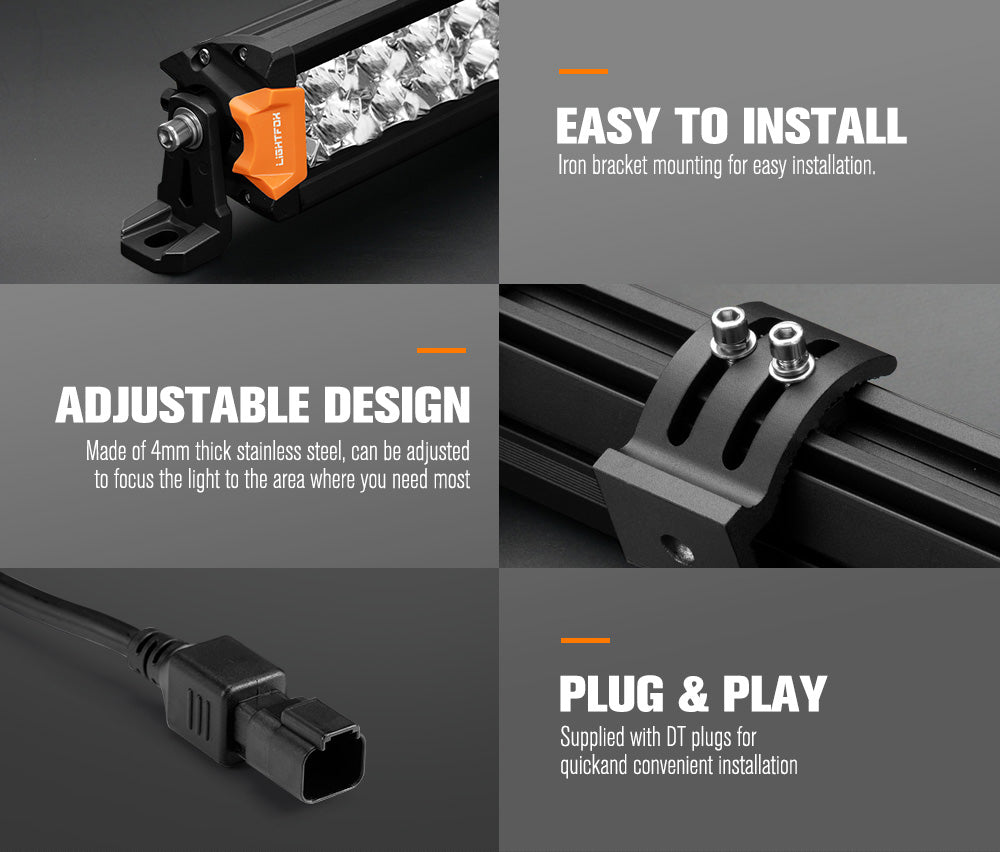 ไฟ LED บาร์ Lightfox รุ่น Rigel ขนาด 12 นิ้ว ความสว่าง 1 ลักซ์ ที่ระยะ 338 เมตร มาตรฐาน IP68 ความสว่าง 5,431 ลูเมน