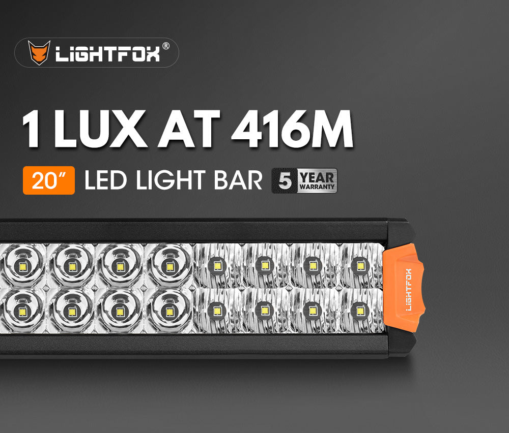 ไฟ LED Lightfox รุ่น Rigel ขนาด 20 นิ้ว ความสว่าง 1 ลักซ์ ที่ระยะ 416 เมตร มาตรฐาน IP68 ความสว่าง 9,001 ลูเมน