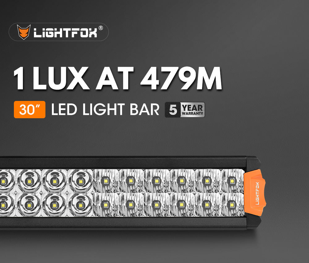 Lightfox Rigel Series แถบไฟ LED 30 นิ้ว ความสว่าง 1 ลักซ์ ที่ระยะ 479 เมตร มาตรฐาน IP68 ความสว่าง 14,300 ลูเมน