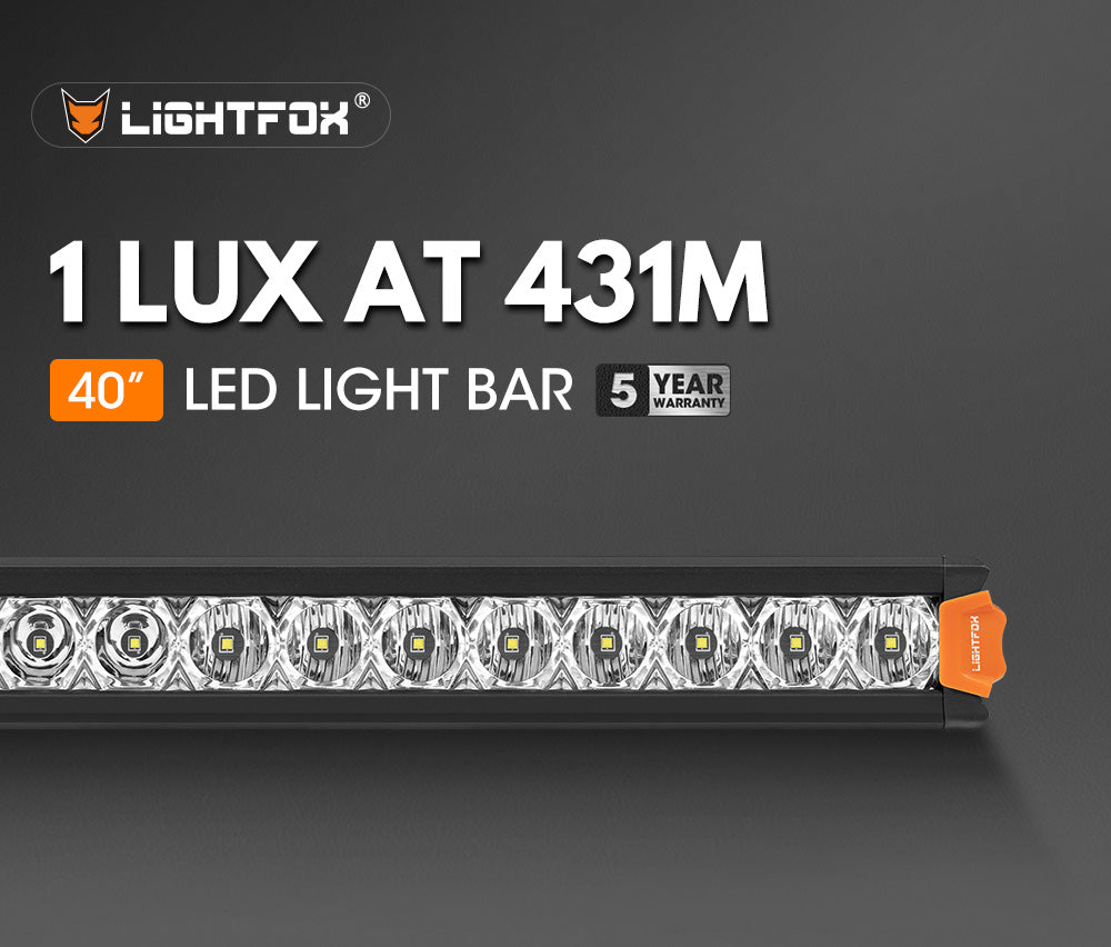 ไฟ LED Lightfox Vega Series 40" ความสว่าง 1 ลักซ์ ที่ระยะ 431 เมตร มาตรฐาน IP68 ความสว่างรวม 14,475 ลูเมน