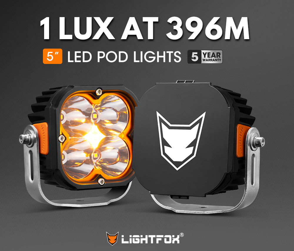 ไฟ LED แบบฝัก Lightfox Cygnus 5 นิ้ว 1 คู่ ความสว่าง 1Lux@396m IP68 ความสว่าง 7,053LM