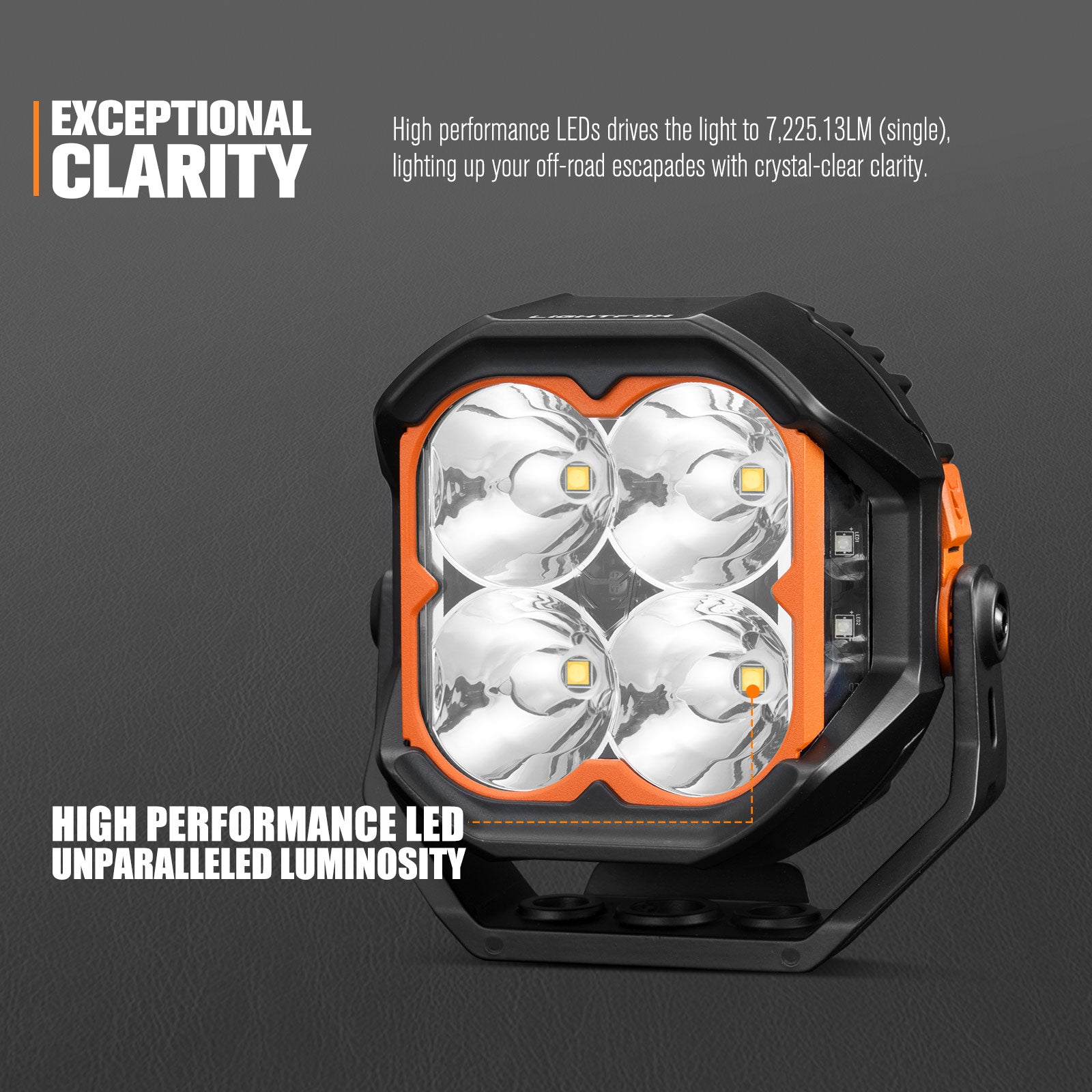 ไฟทำงาน LED Lightfox Cygnus Pro 5 นิ้ว ความสว่าง 1 ลักซ์ @ 400 ม. IP68 7,225.13 ลูเมน