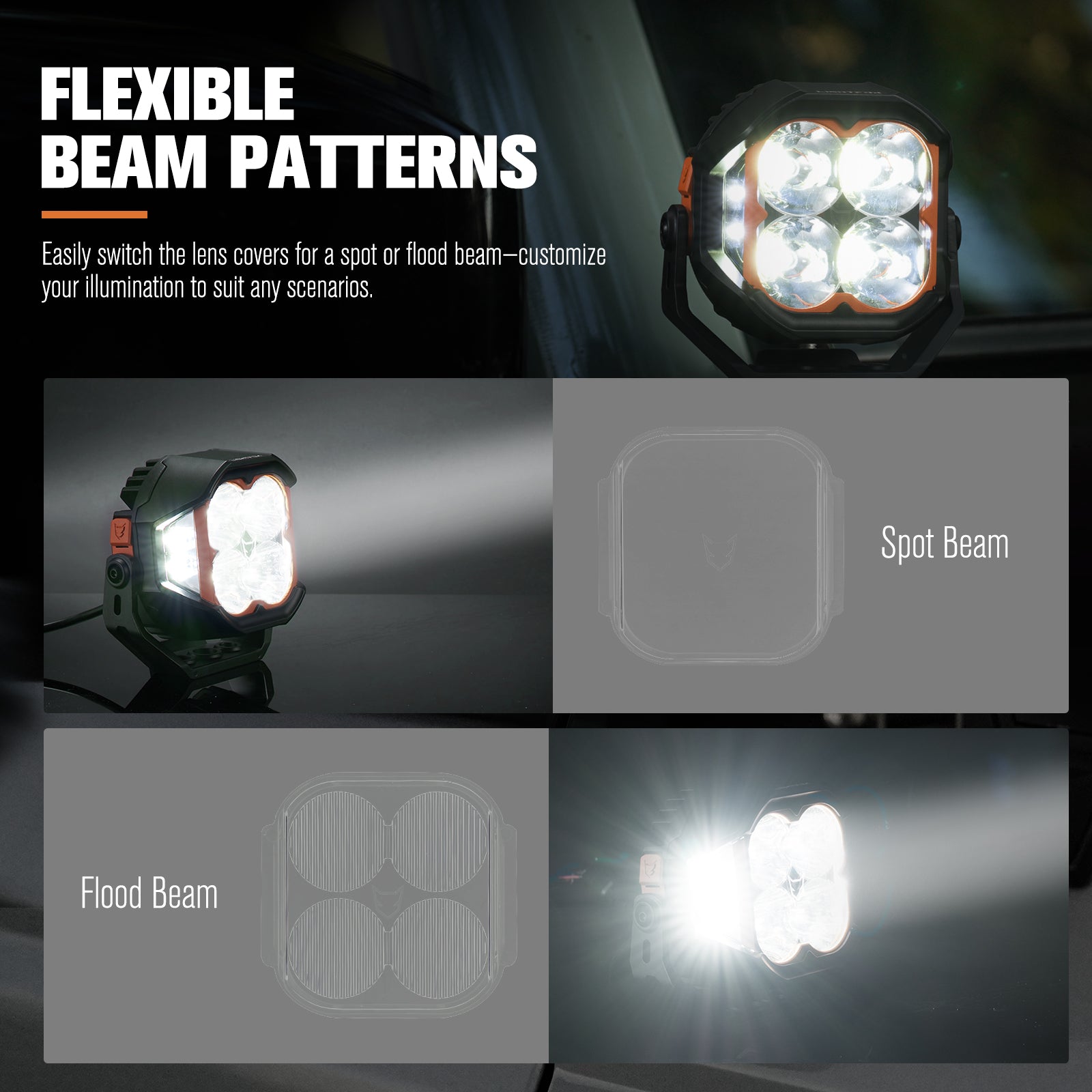 ไฟทำงาน LED Lightfox Cygnus Pro 5 นิ้ว ความสว่าง 1 ลักซ์ @ 400 ม. IP68 7,225.13 ลูเมน