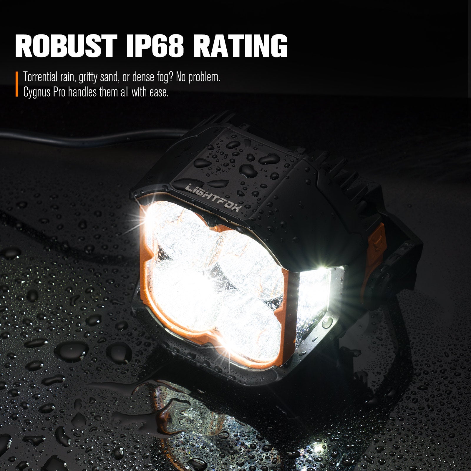 ไฟทำงาน LED Lightfox Cygnus Pro 5 นิ้ว ความสว่าง 1 ลักซ์ @ 400 ม. IP68 7,225.13 ลูเมน
