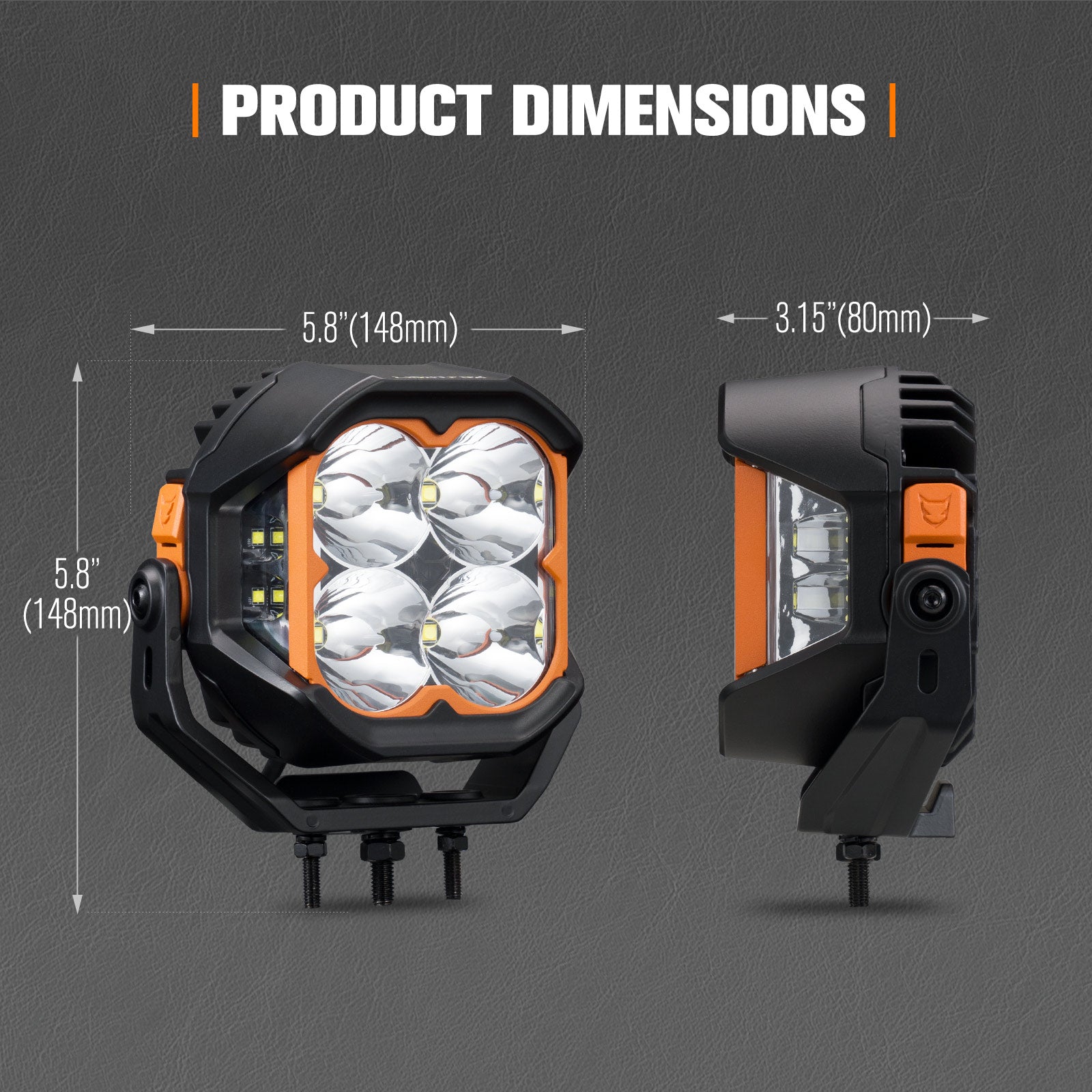 ไฟทำงาน LED Lightfox Cygnus Pro 5 นิ้ว ความสว่าง 1 ลักซ์ @ 400 ม. IP68 7,225.13 ลูเมน