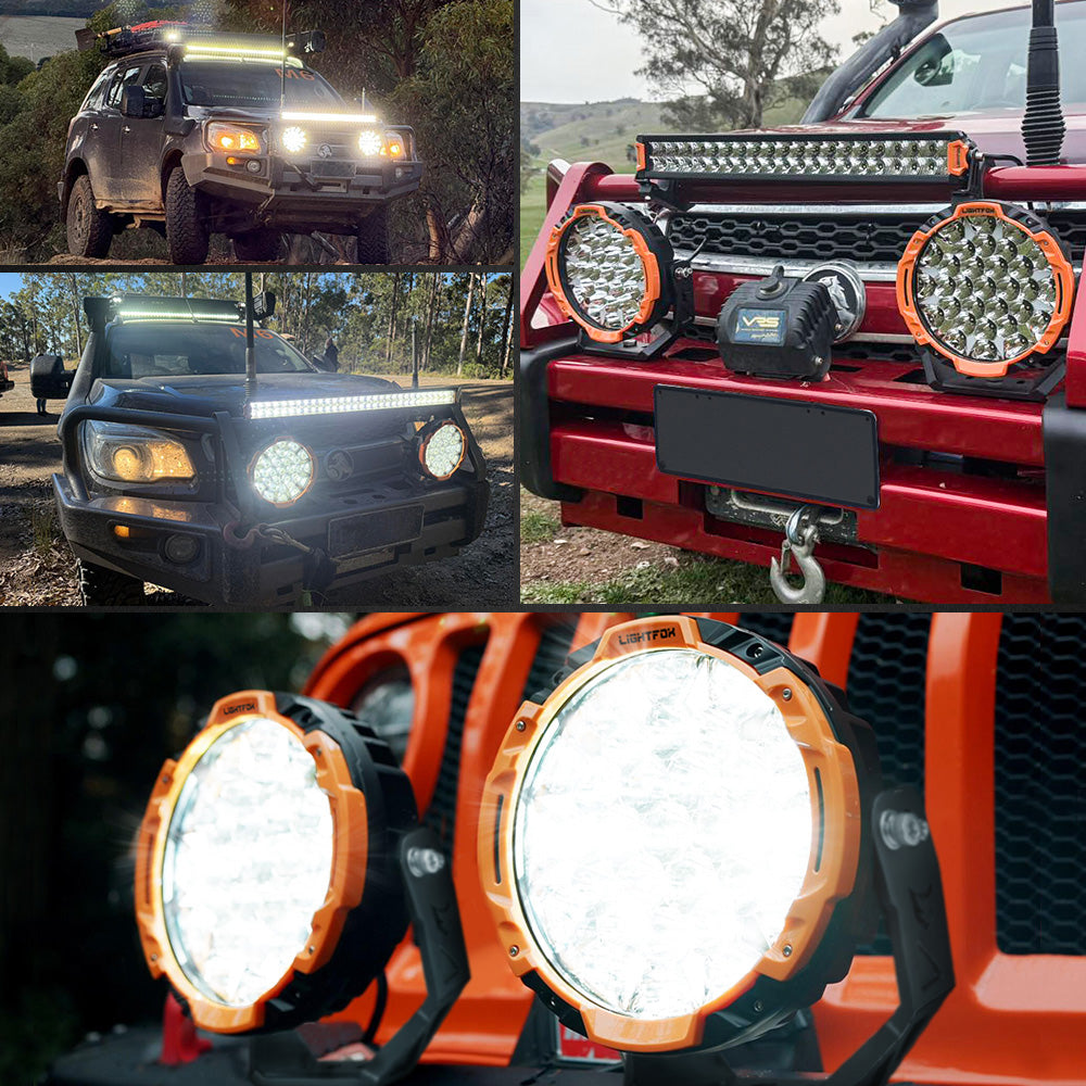 ไฟขับรถ LED Lightfox 9 นิ้ว 1Lux@2,100m IP68 16,342 ลูเมน