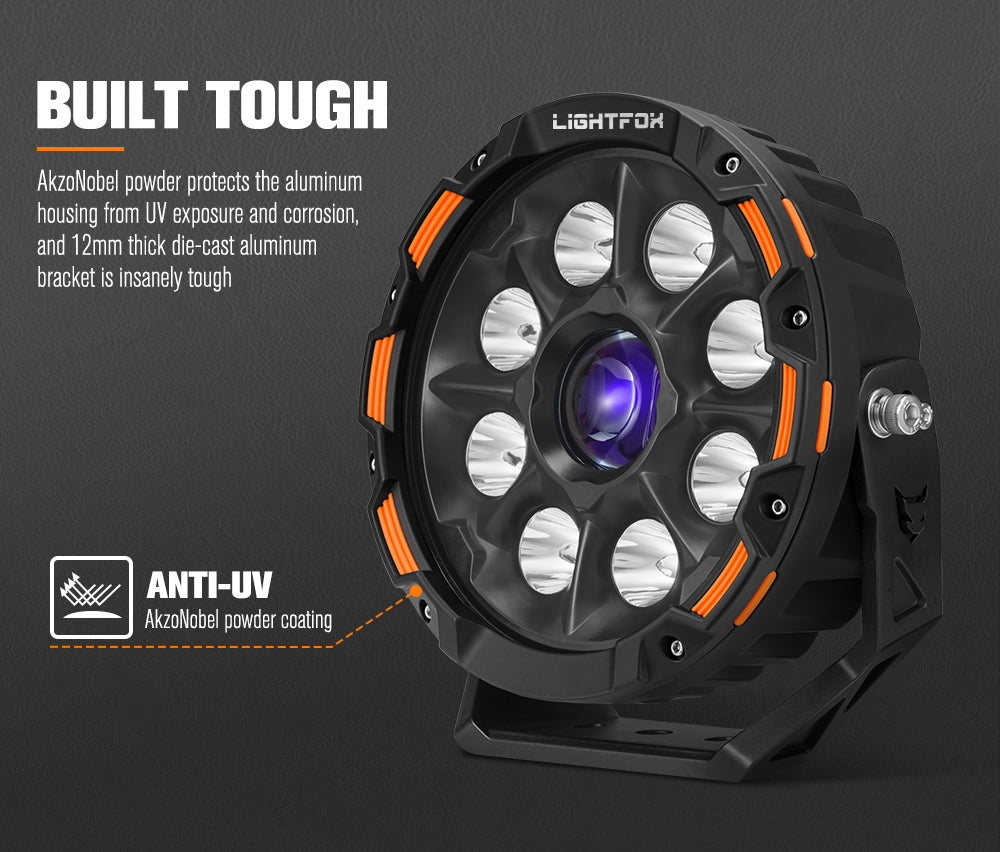 ไฟขับเคลื่อน LED เลเซอร์ Lightfox ขนาด 9 นิ้ว 1Lux@1,937 IP68 19,478LM