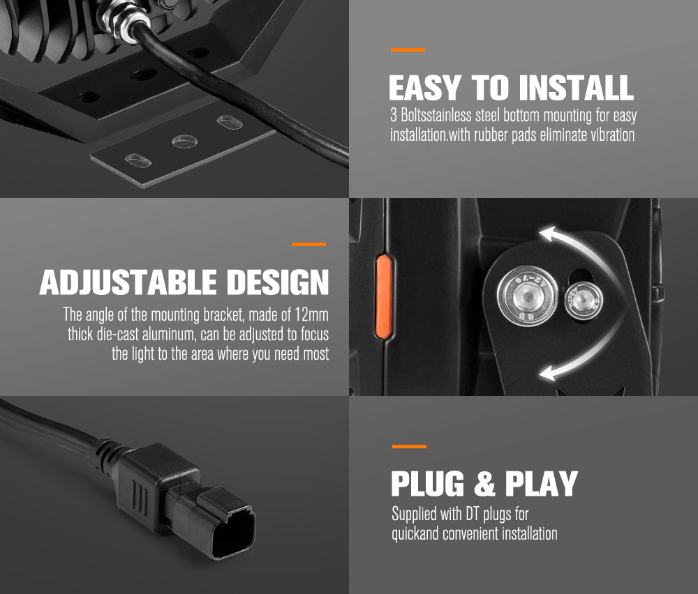 ไฟขับเคลื่อน LED เลเซอร์ Lightfox ขนาด 9 นิ้ว 1Lux@1,937 IP68 19,478LM