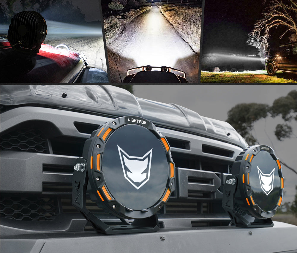 ไฟขับเคลื่อน LED เลเซอร์ Lightfox ขนาด 9 นิ้ว 1Lux@1,937 IP68 19,478LM