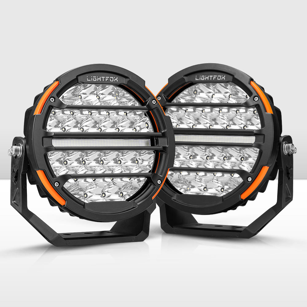 ไฟขับรถ LED Lightfox Polaris 9 นิ้ว 1Lux@1,660m IP68 14,708 ลูเมน