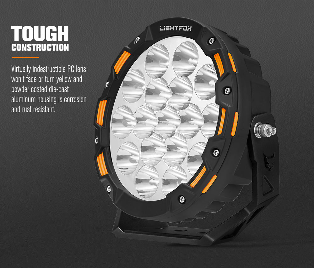 ไฟขับรถ LED Lightfox 7 นิ้ว 1Lux@816m IP68 12,603 ลูเมน