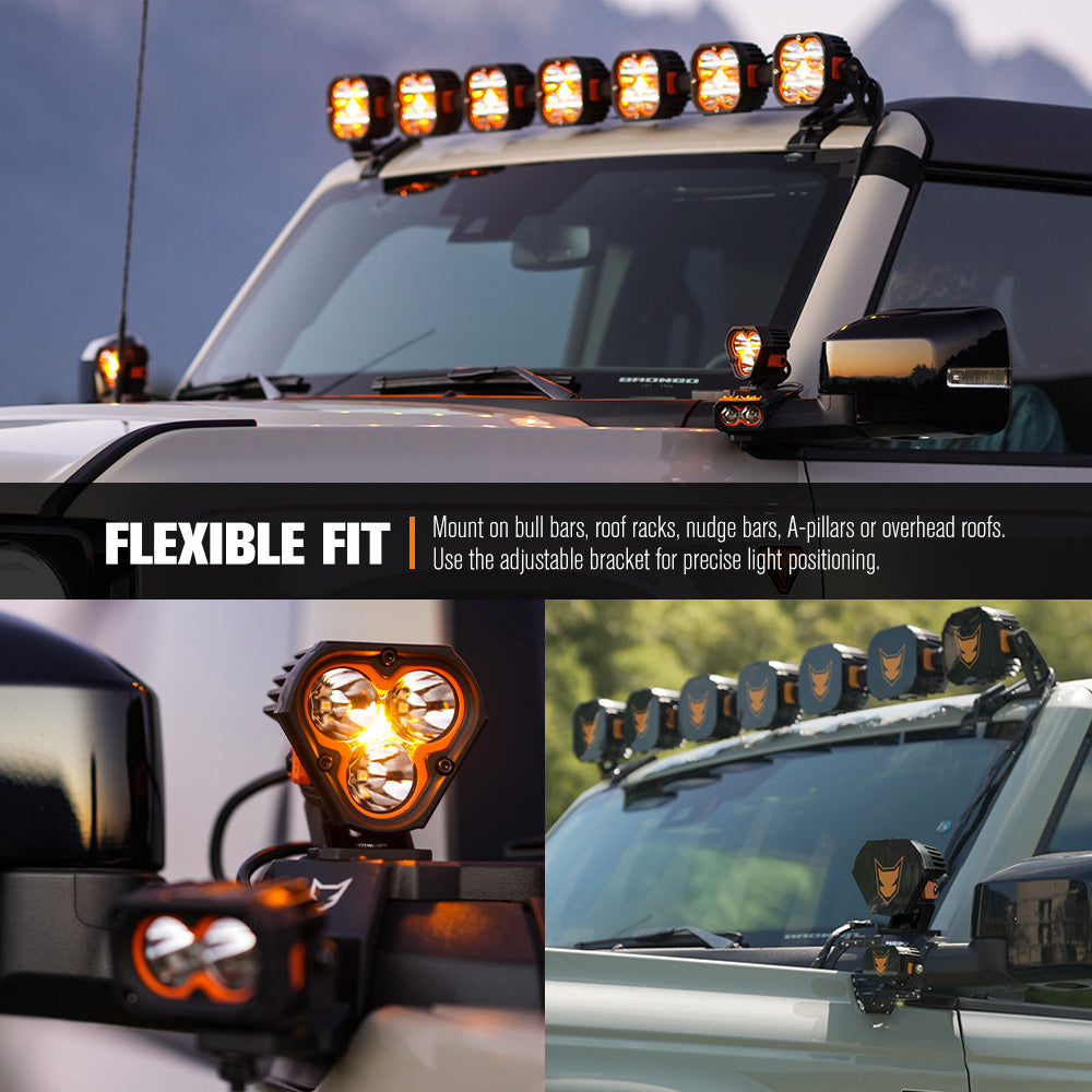 Lightfox Cygnus-3 ไฟ LED แบบฝัก 3 นิ้ว 1 คู่ ความสว่าง 1 ลักซ์ @ 360 ม. IP68 ความสว่าง 3,236 ลูเมน