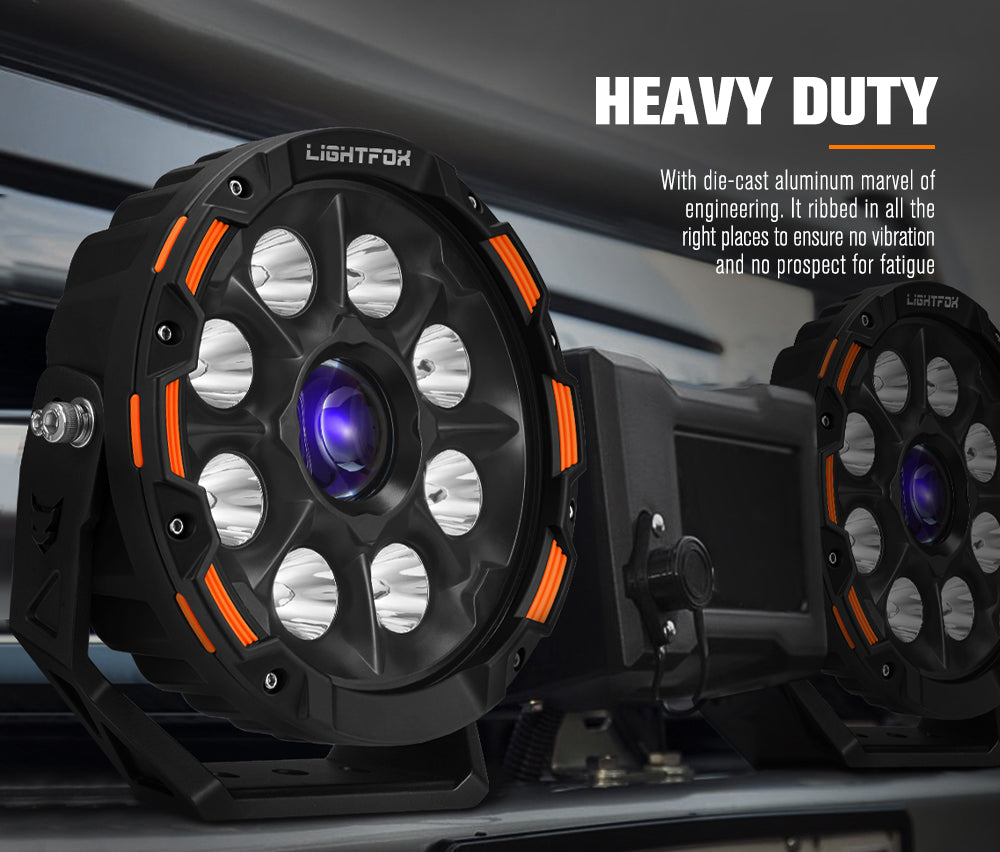 ไฟขับรถ LED เลเซอร์ Lightfox 9 นิ้ว 1Lux@2,226 IP68 15,046LM