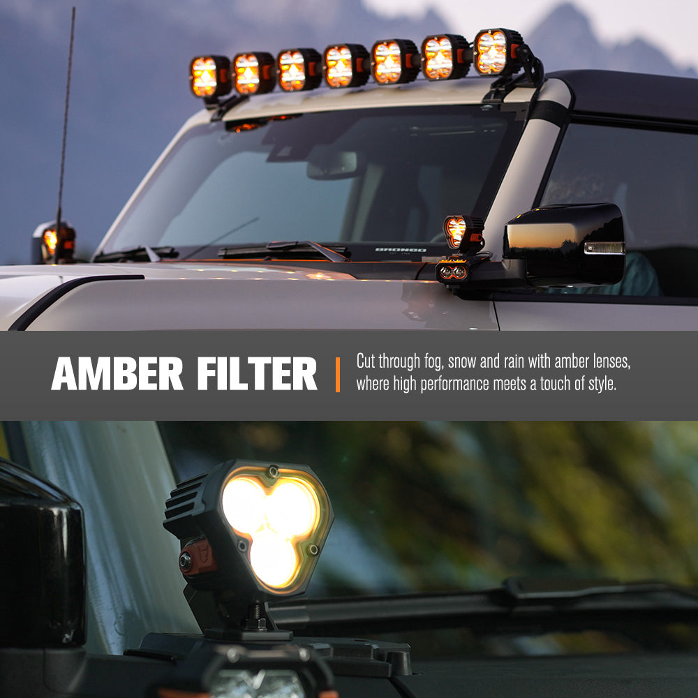 ไฟ LED แบบพอด Lightfox Cygnus-3 ขนาด 3 นิ้ว (ขายเป็นคู่) ความสว่าง 1 ลักซ์ ที่ระยะ 458 เมตร มาตรฐาน IP68 ความสว่าง 6,472 ลูเมน