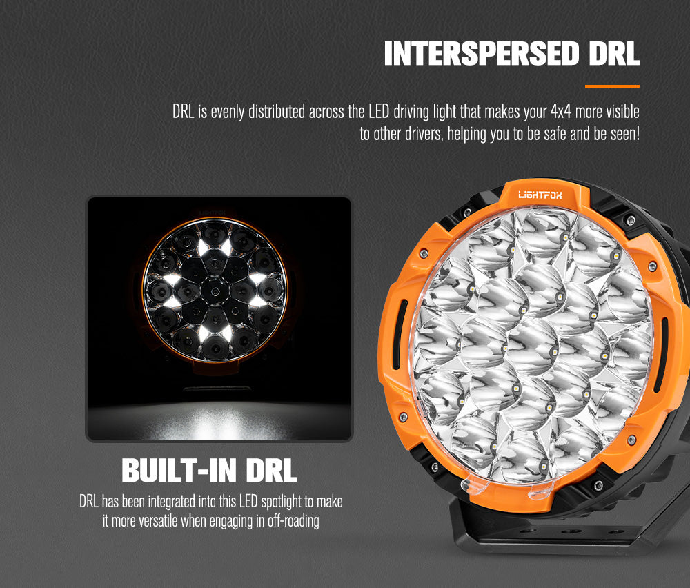 ไฟขับรถ LED Lightfox 7 นิ้ว 1Lux@1,680m IP68 13,600 ลูเมน