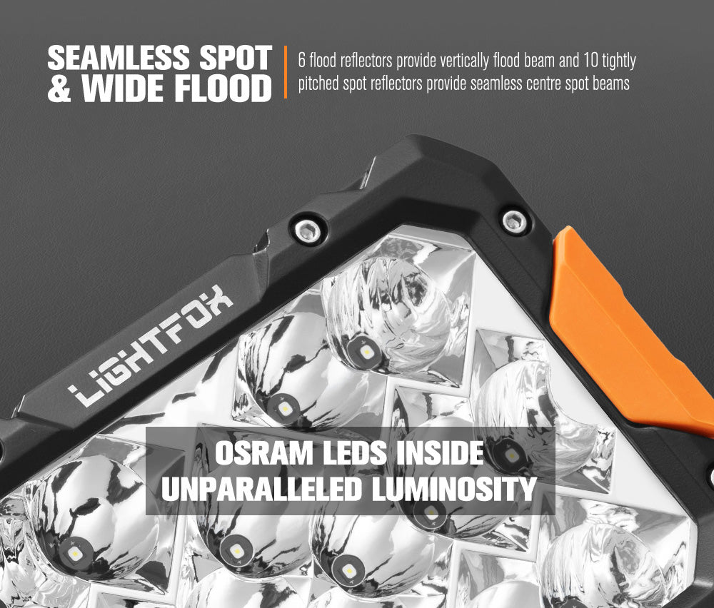 ไฟขับเคลื่อน LED Lightfox Pegasus 9 นิ้ว ความสว่าง 1 ลักซ์ ที่ระยะ 820 เมตร มาตรฐาน IP68 ความสว่าง 13,560 ลูเมน