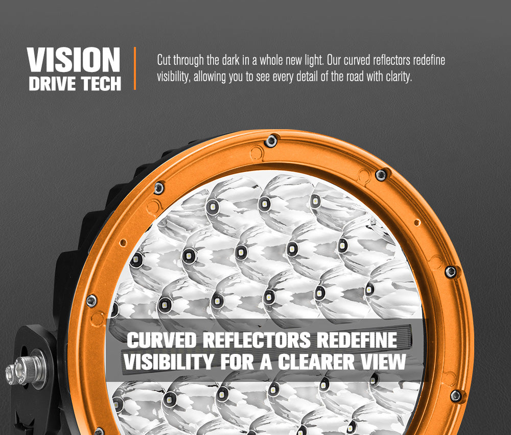 ไฟขับรถ LED Lightfox Polaris 9 นิ้ว 1Lux@1,660m IP68 14,708 ลูเมน