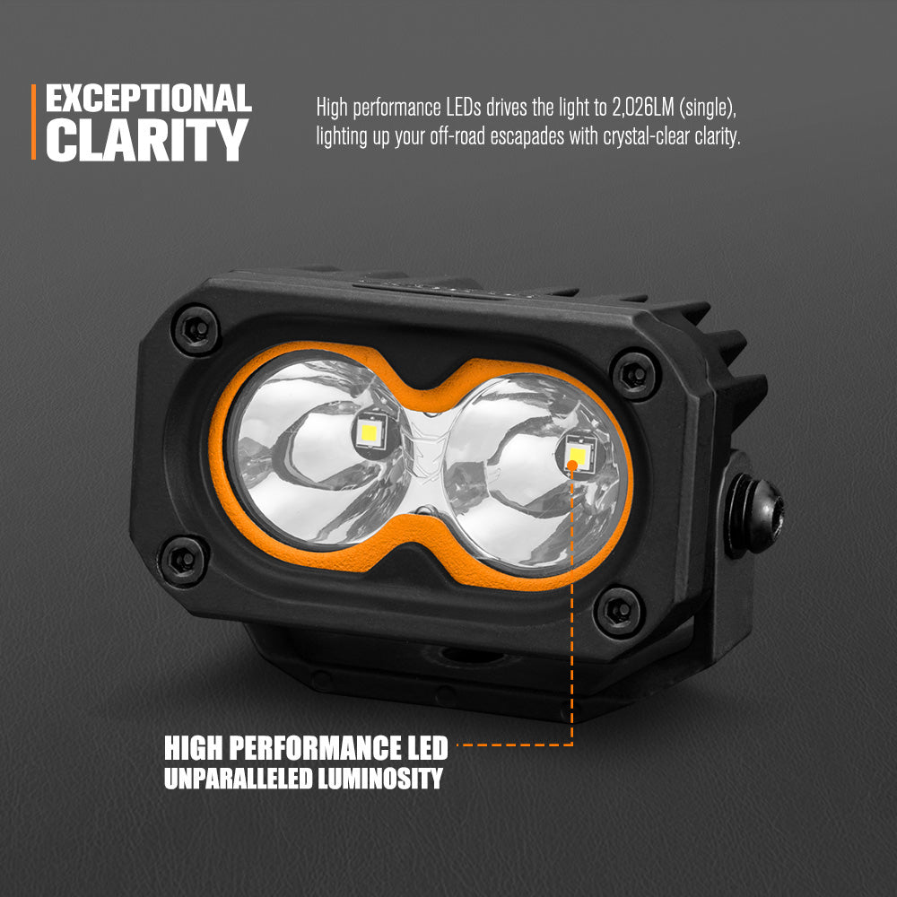 ไฟทำงาน LED Lightfox Cygnus-2 ขนาด 3 นิ้ว ความสว่าง 1 ลักซ์ @ 280 ม. IP68 2,026 ลูเมน