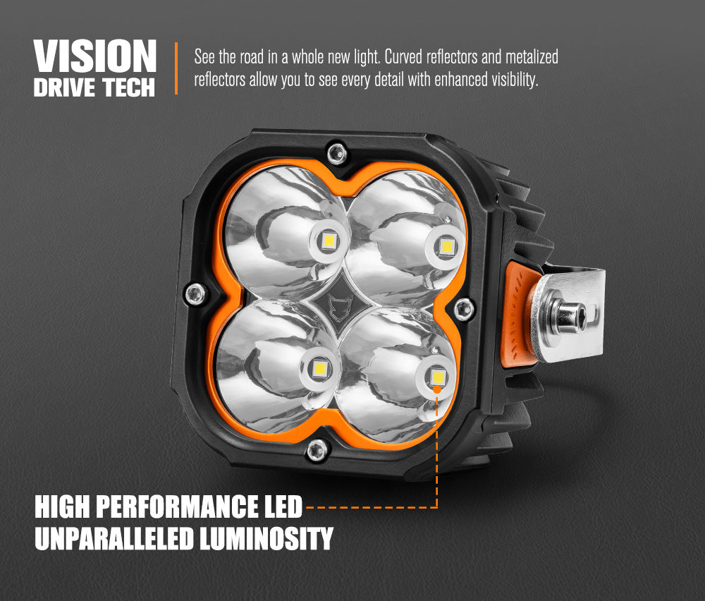 ไฟ LED แบบฝัก Lightfox Cygnus 5 นิ้ว 1 คู่ ความสว่าง 1Lux@396m IP68 ความสว่าง 7,053LM