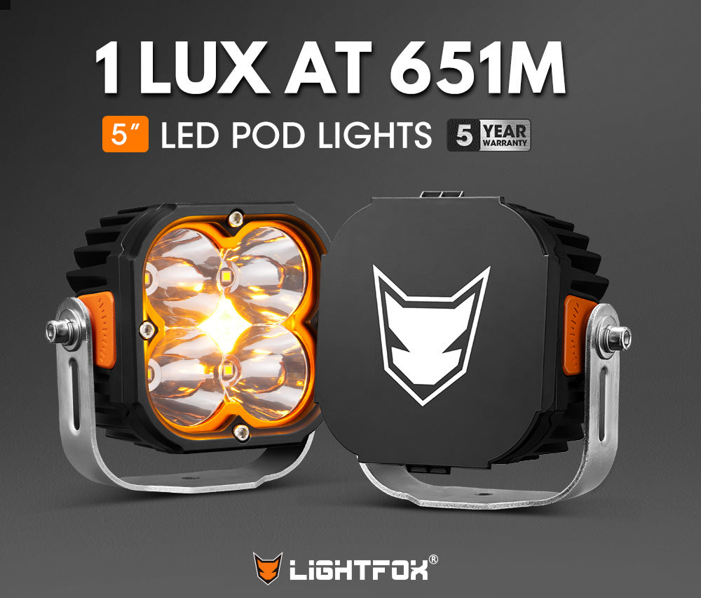 ไฟ LED Lightfox Cygnus 5" รุ่นคู่ 1Lux@651m IP68 14,106LM