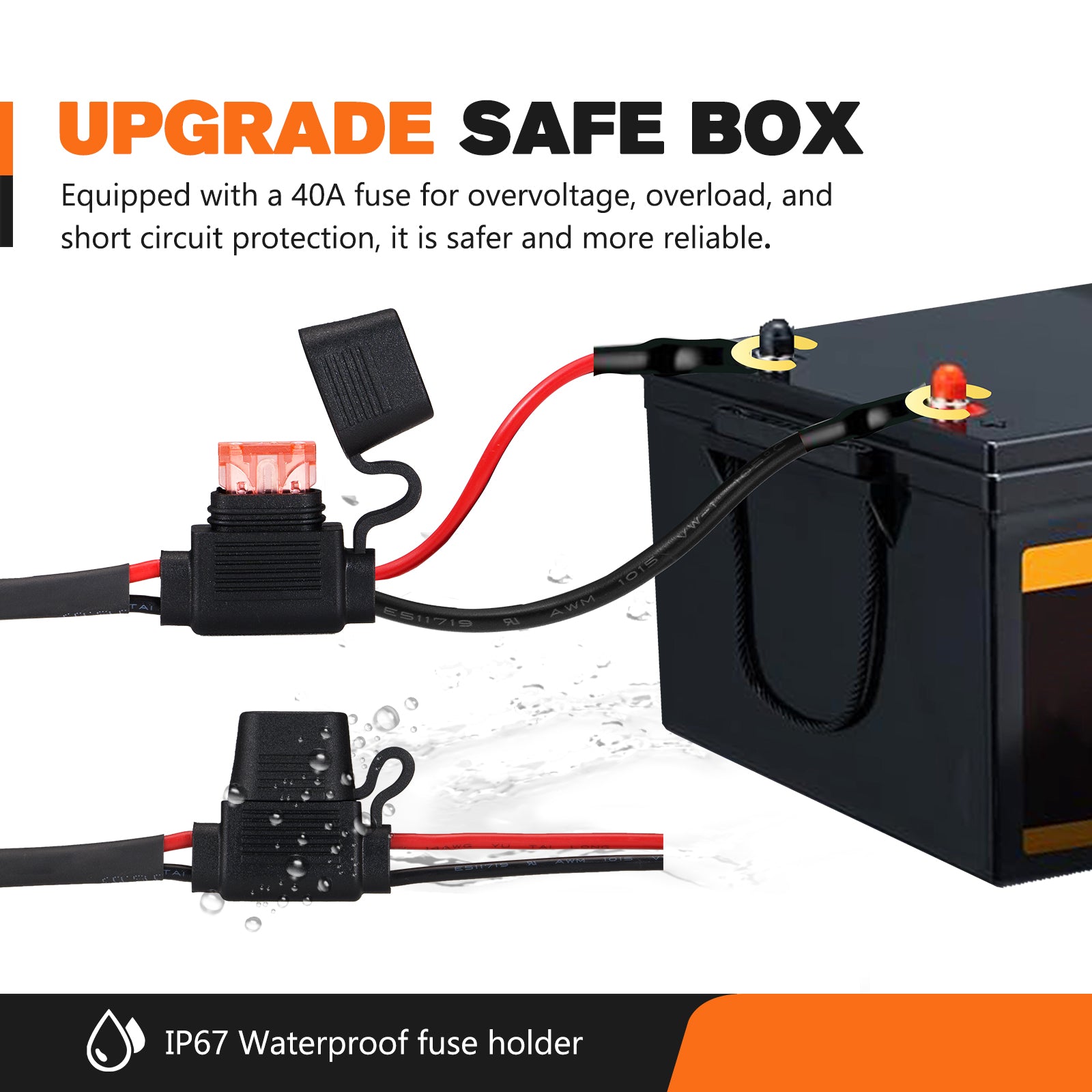 สายรัดสายไฟ Lightfox 12V 40A พร้อมขั้วต่อ DT 2 พิน สี่เหลี่ยม