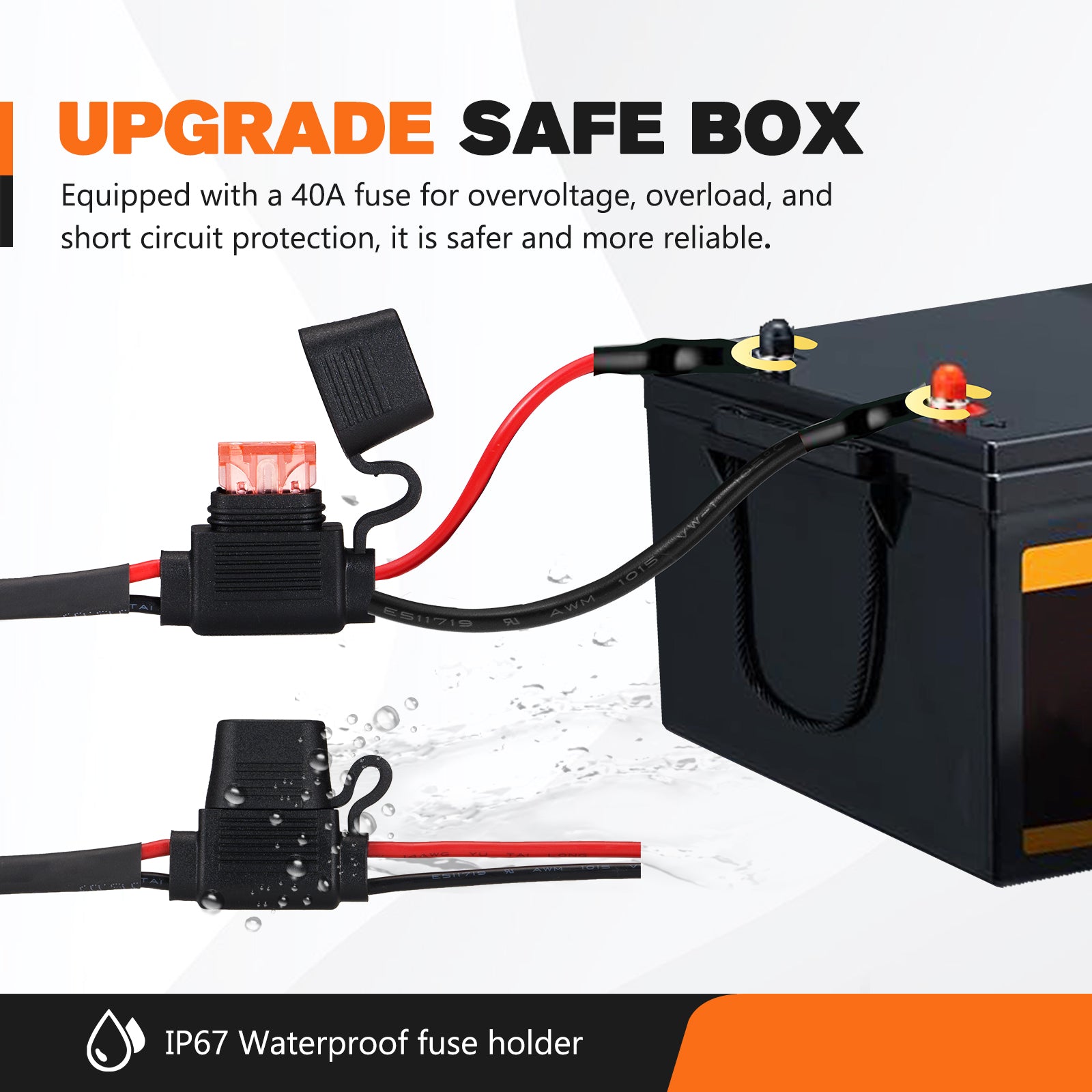 สายรัดสายไฟ Lightfox 12V 40A พร้อมขั้วต่อ DT 3 พิน รูปสามเหลี่ยม